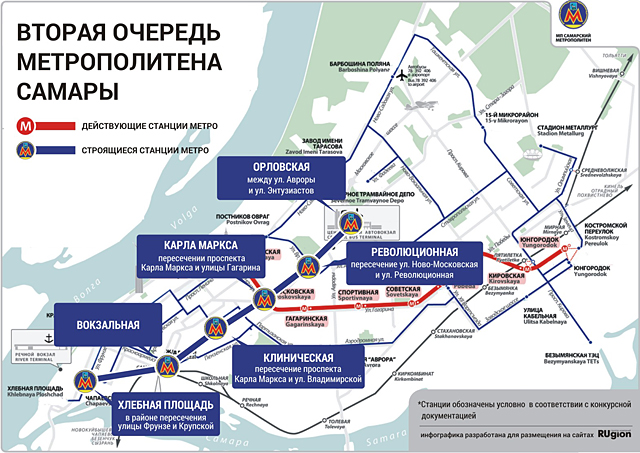 Схема самарского метрополитена 2017 года Схема самарского метрополитена 2017 года