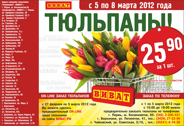 Пятерочка Тюльпаны Цена 2025
